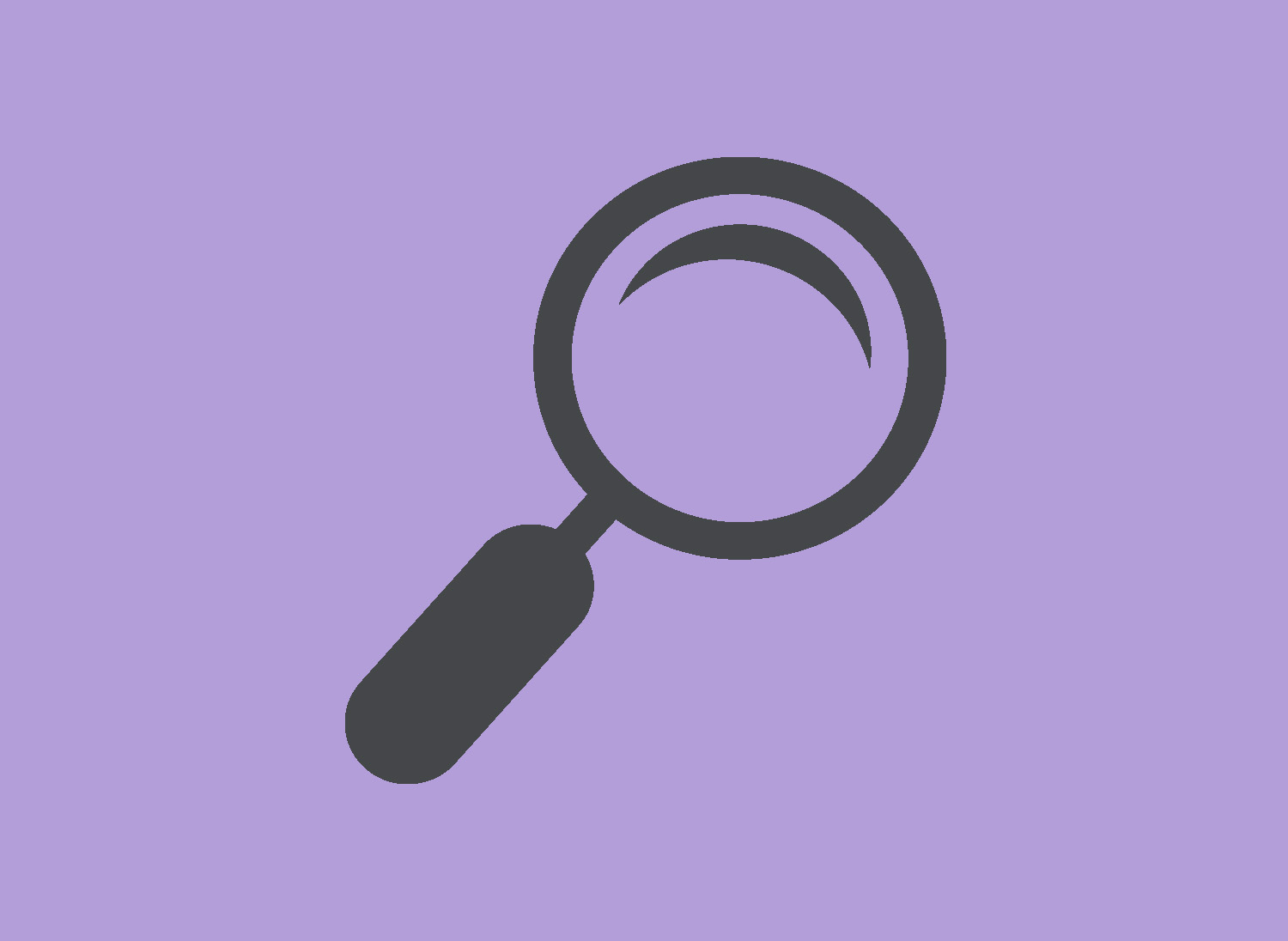 Item Specifications Logo. Image includes gray magnifying glass on purple background.