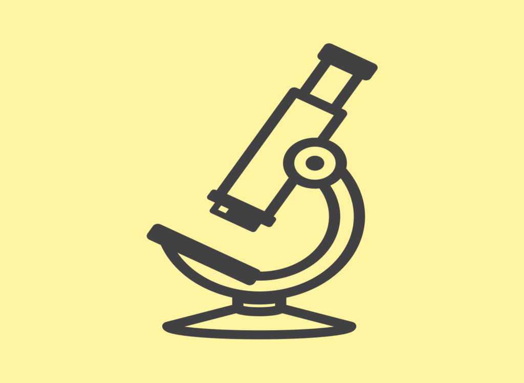 Nature of Science Logo. Includes a microscope symbol on a yellow background.