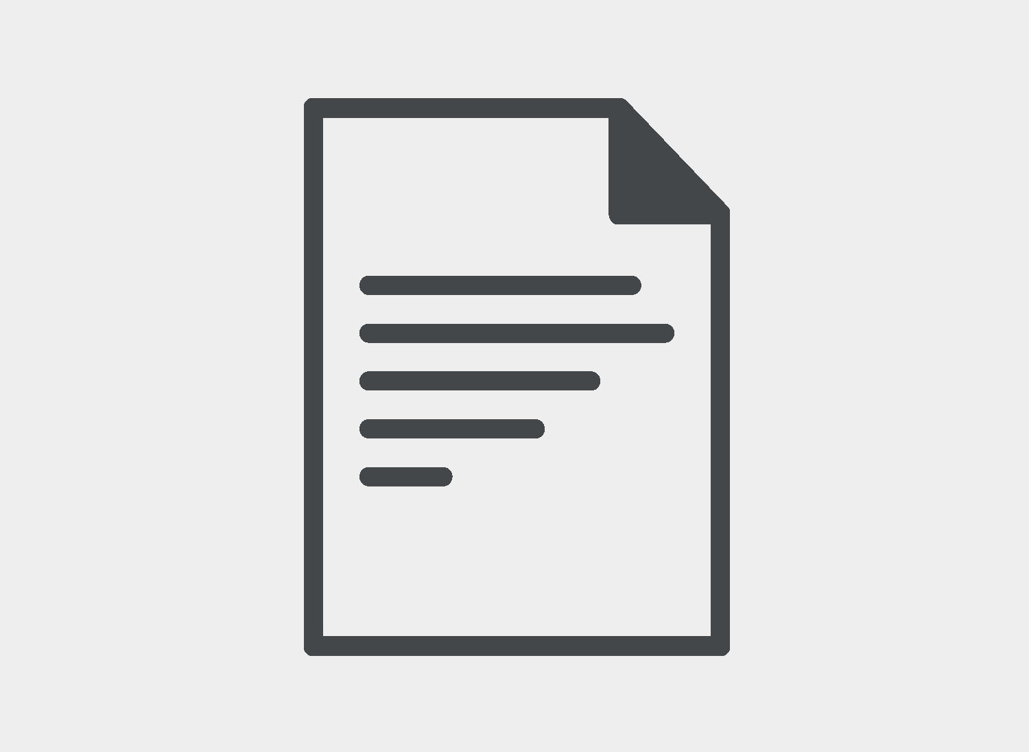Document Icon in dark gray on a light gray background.