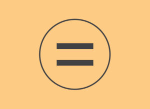 Expressions and Equations Logo Includes an equal sign in a circle on an orange background.