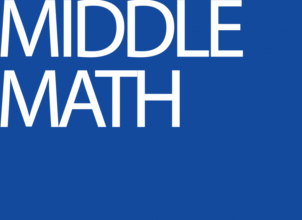 Middle Math in white on a blue background.